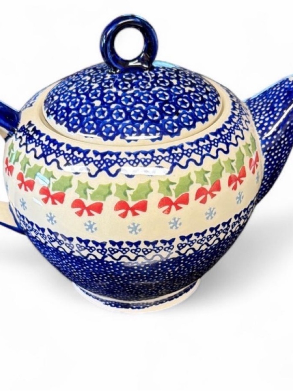 Polish Pottery Christmas Teapot - Manufaktura Bolesławiec